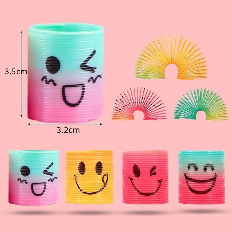 12PCS Mini Rainbow Magic Springs - Fun Flexible Toys for Kids' Birthday Party Favors, Pinata Fillers & Guest Giveaways