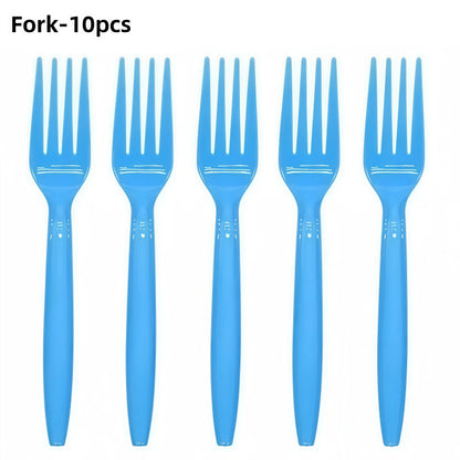 Festive Frozen Snowflake Party Supplies Set - Blue & Purple Tableware with Cups, Plates, Napkins, and Tablecloth for Christmas & Birthday Celebrations