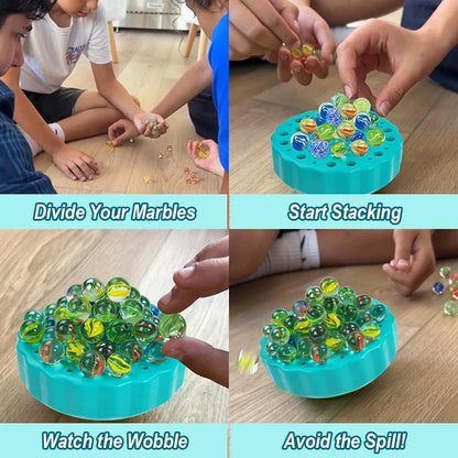 Kid's Marble Balance Board Game - Fun Wobble Stacking Challenge for Social and Logical Thinking!
