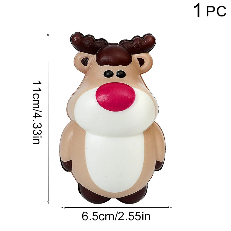 Festive Christmas Squishy Stress Reliever Toy - Santa Claus & Reindeer Slow Rebound Squeeze for Holiday Fun & Stocking Stuffers!