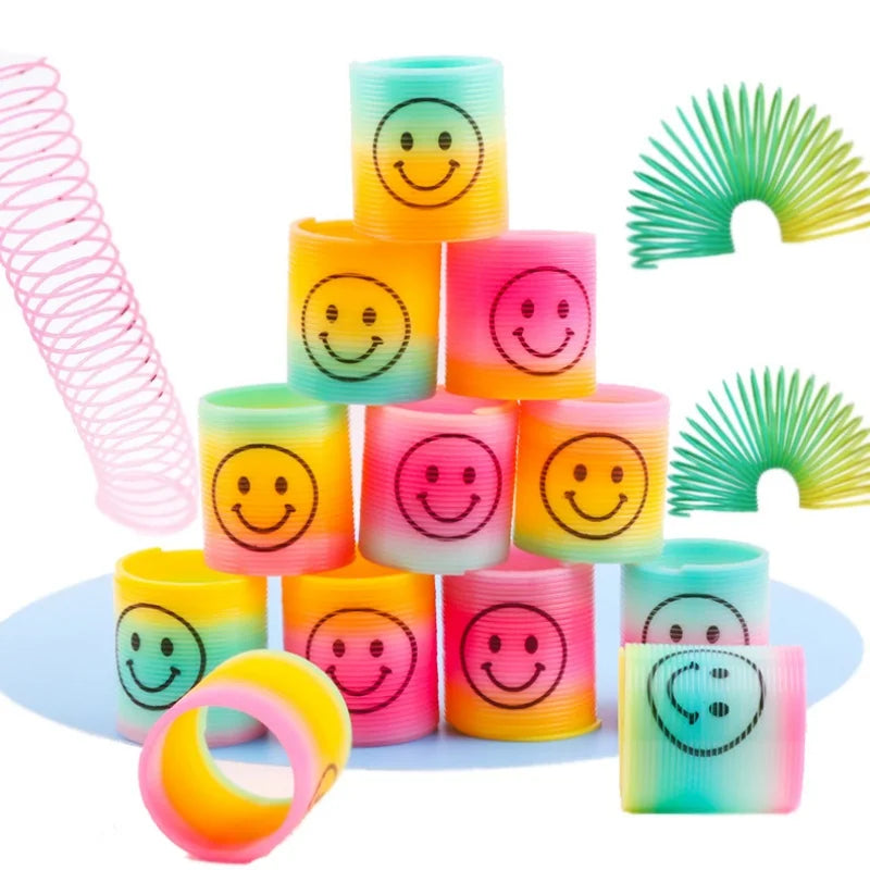 12PCS Mini Rainbow Magic Springs - Fun Flexible Toys for Kids' Birthday Party Favors, Pinata Fillers & Guest Giveaways