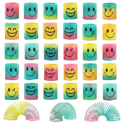12PCS Mini Rainbow Magic Springs - Fun Flexible Toys for Kids' Birthday Party Favors, Pinata Fillers & Guest Giveaways