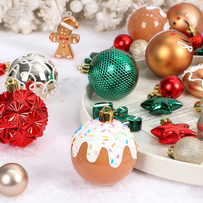 6Cm Snowflake Christmas Ball Ornament Set - Festive Tree Hanging Decor for Home & New Year Celebrations!