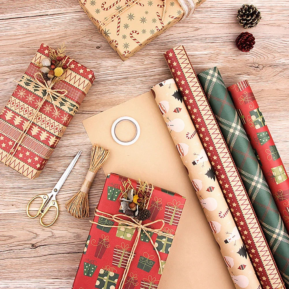 Retro Kraft DIY Wrapping Paper – Perfect for Parties, Birthdays, Weddings, and Christmas Gifts!