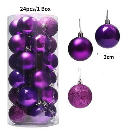 36Pcs 3CM Christmas Balls - Festive Tree Ornaments for Home Decor & Party - Perfect 2025 New Year Gifts!