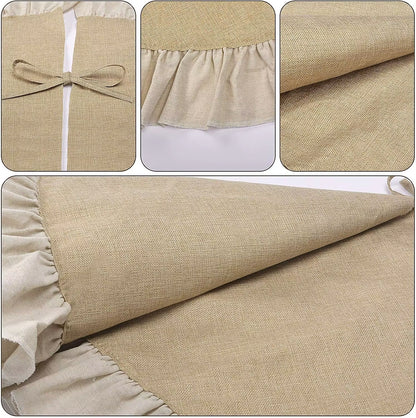 Rustic Burlap Christmas Tree Skirt - 90/120Cm Farmhouse Jute Decor for Fall and Thanksgiving