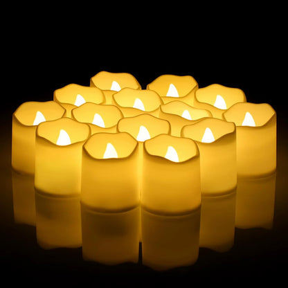 Realistic Flameless LED Tea Light Candles - 6/96 Pack for Christmas, Halloween, Weddings & Home Decor