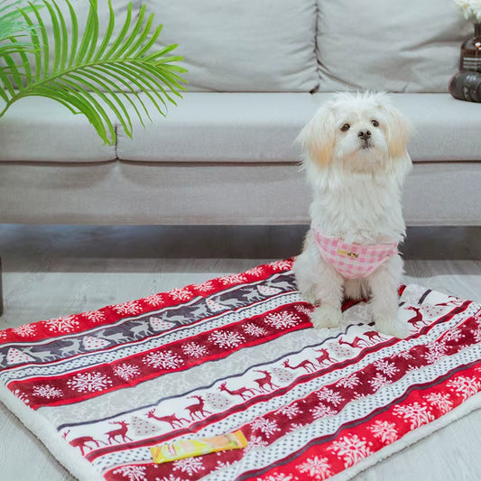 Cozy Leopard Print Flannel Dog Blanket - Thick Warm Pet Pad for Ultimate Comfort