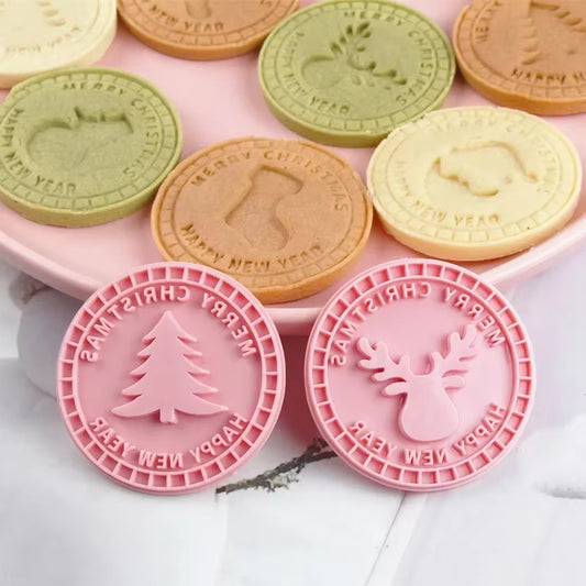 9-Piece 3D Christmas Cookie Cutter Set - Festive Santa, Snowman, Tree, and Elk Molds for Holiday Baking Fun!