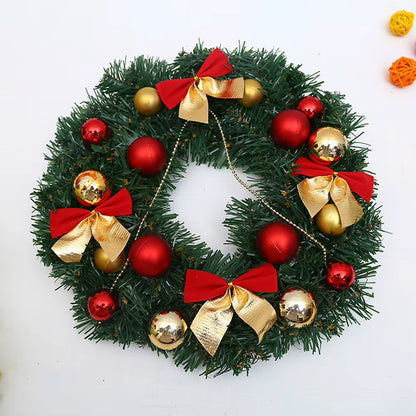 Festive Christmas Wreath for Front Door - Elegant Winter Decor with Flowers and Pine Cones for Holiday Celebrations