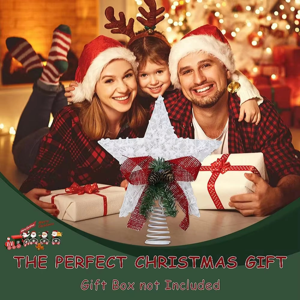 Battery Operated LED Christmas Tree Star Topper - Festive Treetop Decoration for a Magical Holiday Touch