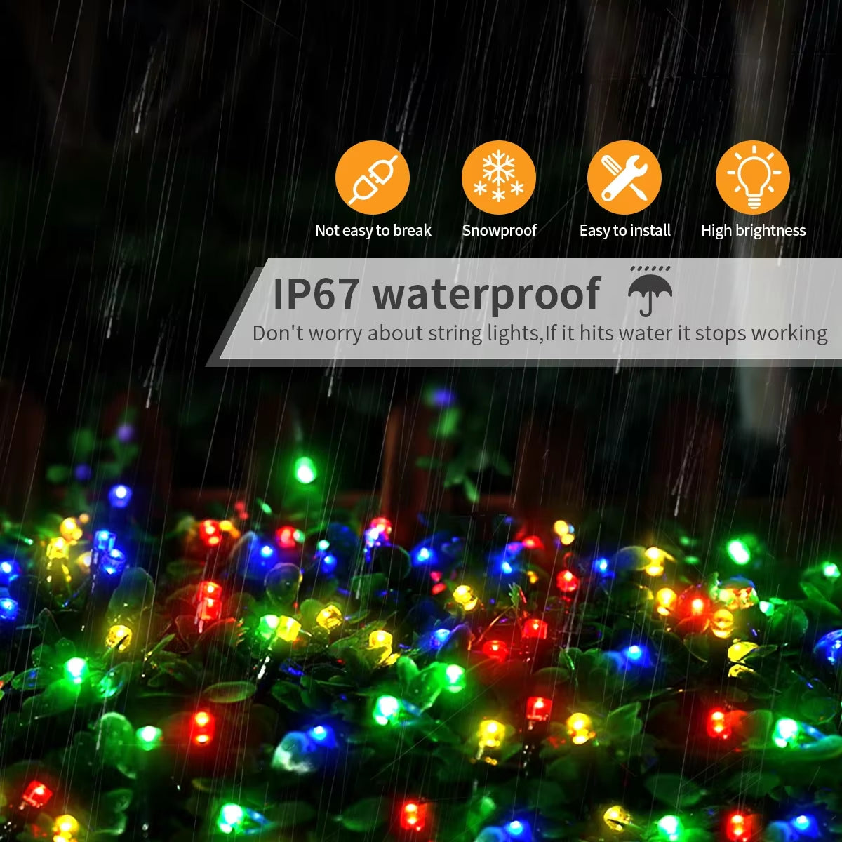 Twinkle Star LED String Lights - 100M/50M Waterproof with 8 Lighting Modes for Outdoor Garden, Lawn & Christmas Decor