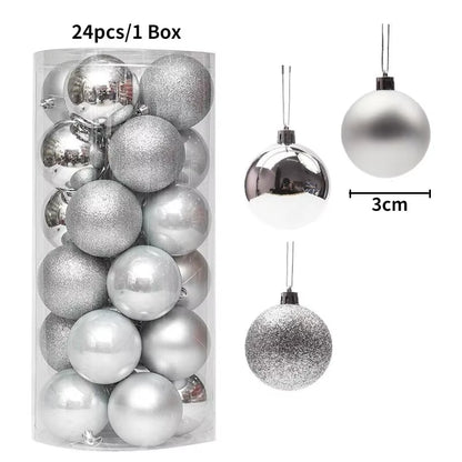 36Pcs 3CM Christmas Balls - Festive Tree Ornaments for Home Decor & Party - Perfect 2025 New Year Gifts!