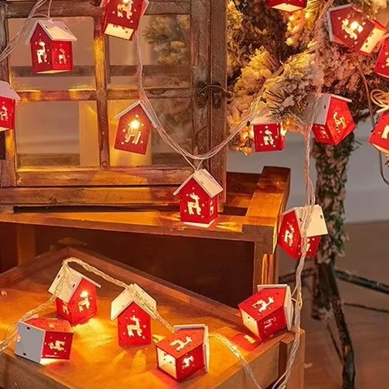 2M 10 LED Fairy Light String - Charming Christmas Tree House Style Decorations for Weddings and New Year Celebrations