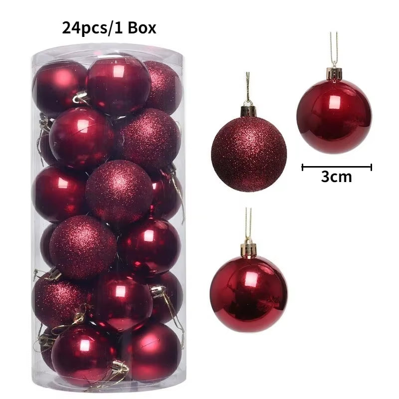 36Pcs 3CM Christmas Balls - Festive Tree Ornaments for Home Decor & Party - Perfect 2025 New Year Gifts!