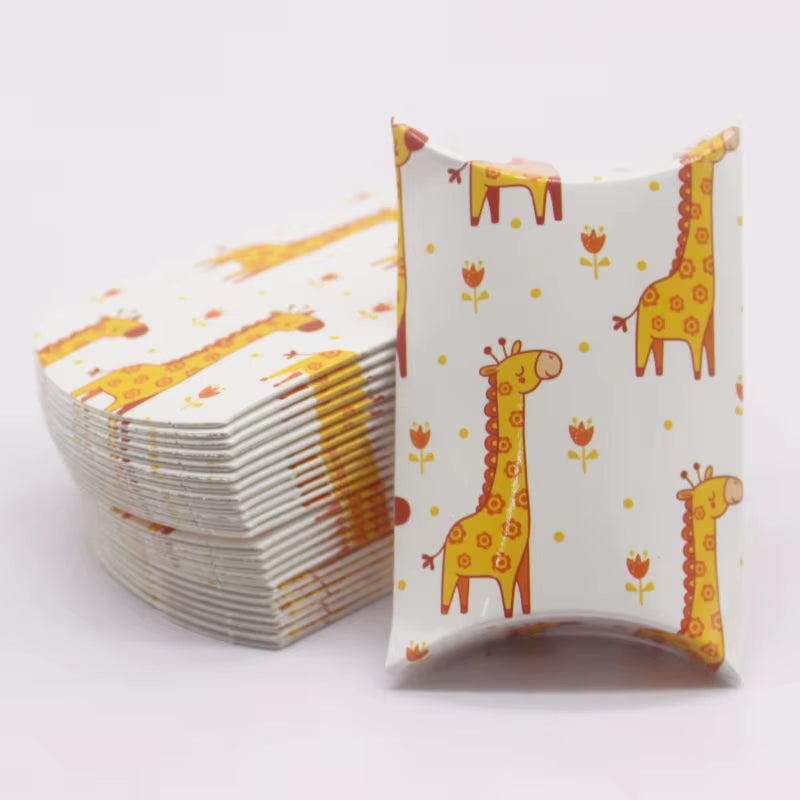 10 Pcs Large DIY Handmade Pillow Boxes with Windows - Elegant White/Leather Gift Packaging for Christmas and Special Occasions