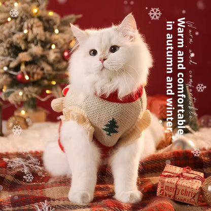Adorable Christmas Cat & Dog Costumes - Cozy Santa Sweater for Holiday Fun!