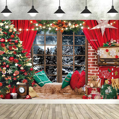 Winter Wonderland Christmas Tree Photo Background - Perfect Holiday Party Decoration & Prop