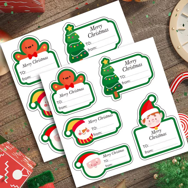 50 Pcs Christmas Gift Sealing Stickers - Cute Cartoon Holiday Thank You Labels & Decorative Decals