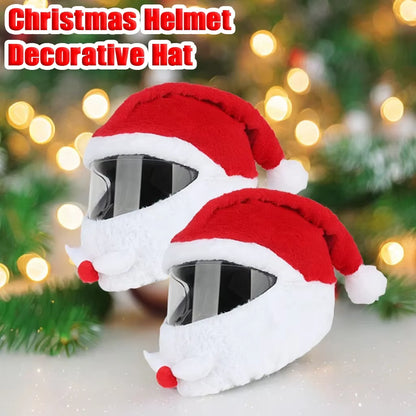 Christmas Motorcycle Helmet Hat - Fun & Cozy Plush Cover for Winter Riding (1 or 2 Pcs)