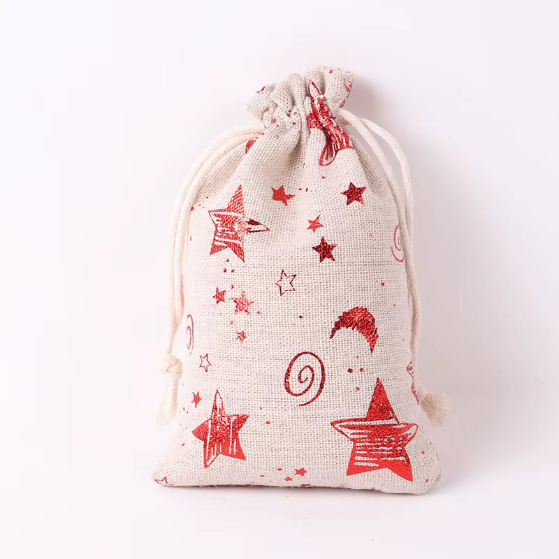 2023 Festive Burlap Drawstring Gift Bags - Perfect for Christmas Treats, Candy, and New Year Celebrations!