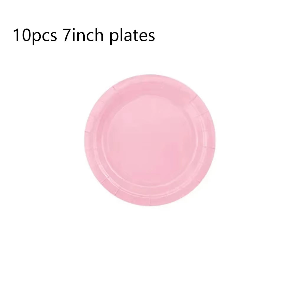 Super Girls Solid Pink Birthday Party Decorations - Disposable Tableware Set with Napkins, Cups, Plates, Tablecloth, Forks, and Straws