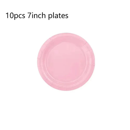 Super Girls Solid Pink Birthday Party Decorations - Disposable Tableware Set with Napkins, Cups, Plates, Tablecloth, Forks, and Straws