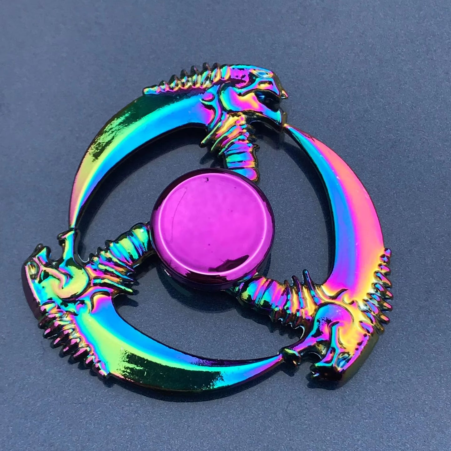 High-Speed Rainbow Metal Fidget Spinner - Colorful Stress Relief Toy for Adults
