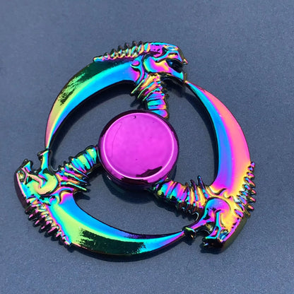 High-Speed Rainbow Metal Fidget Spinner - Colorful Stress Relief Toy for Adults