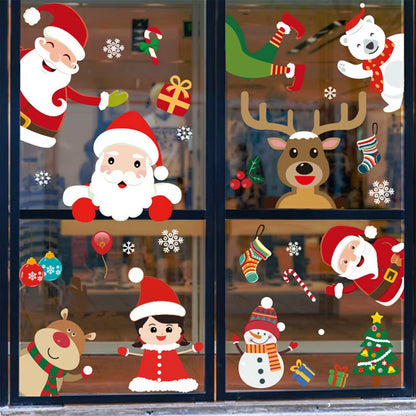 Merry Christmas Window Stickers - Festive Decorations for Home & Kids Room - New Year 2026 Wall Stickers