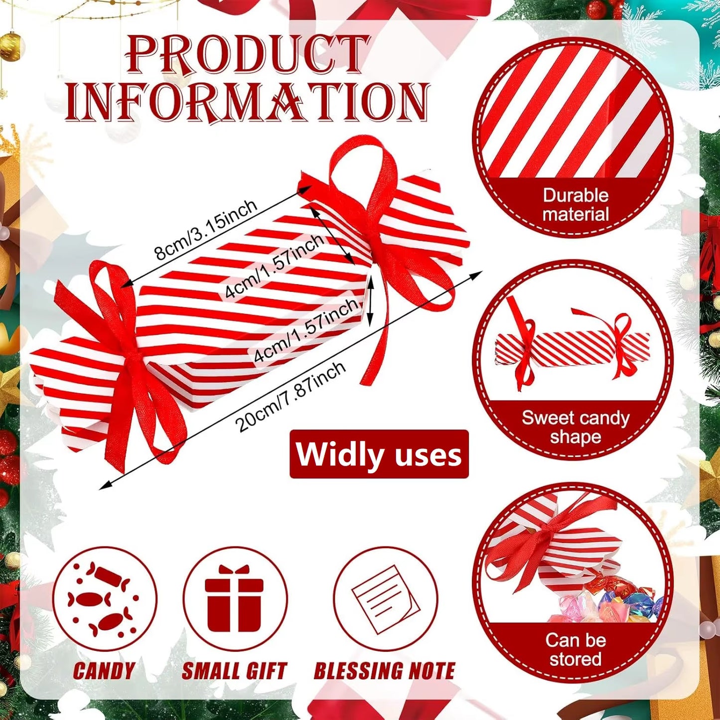 Festive DIY Candy Box for Christmas - Perfect for Sweets, Chocolates, and Cookies! Ideal Party Gift & Wedding Decoration!