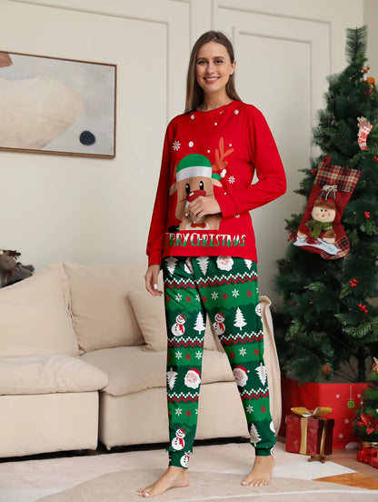2024 Festive Family Matching Christmas Pajamas Set for Moms and Kids