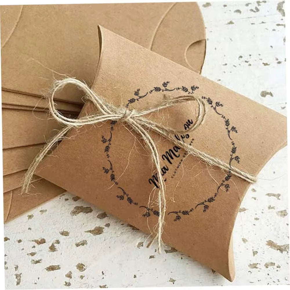 50 Premium Kraft Pillow Boxes with 20M Jute Twine - Perfect for Gifts, Weddings, Parties, Birthdays & Holidays!