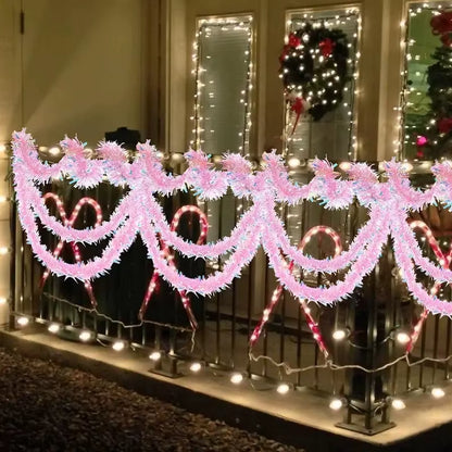 Stunning 78.7 Inch Pink Tinsel Garland - Sparkling Metallic Glitter for Christmas, Weddings, Birthdays & Holiday Home Decor (1-10PCS)