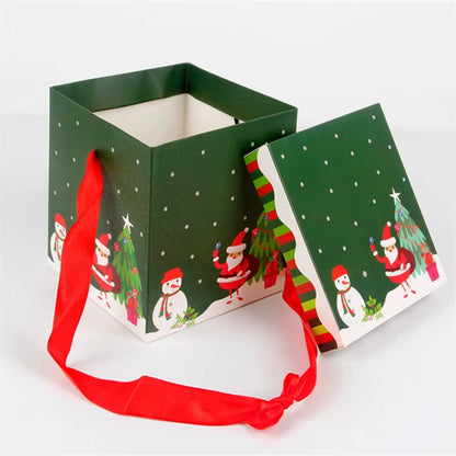 8Pcs Christmas Gift Boxes Kraft Paper/Plastic Candy Cookies Snack Boxes for Xmas New Year Party Biscuit Bag Noel Navidad
