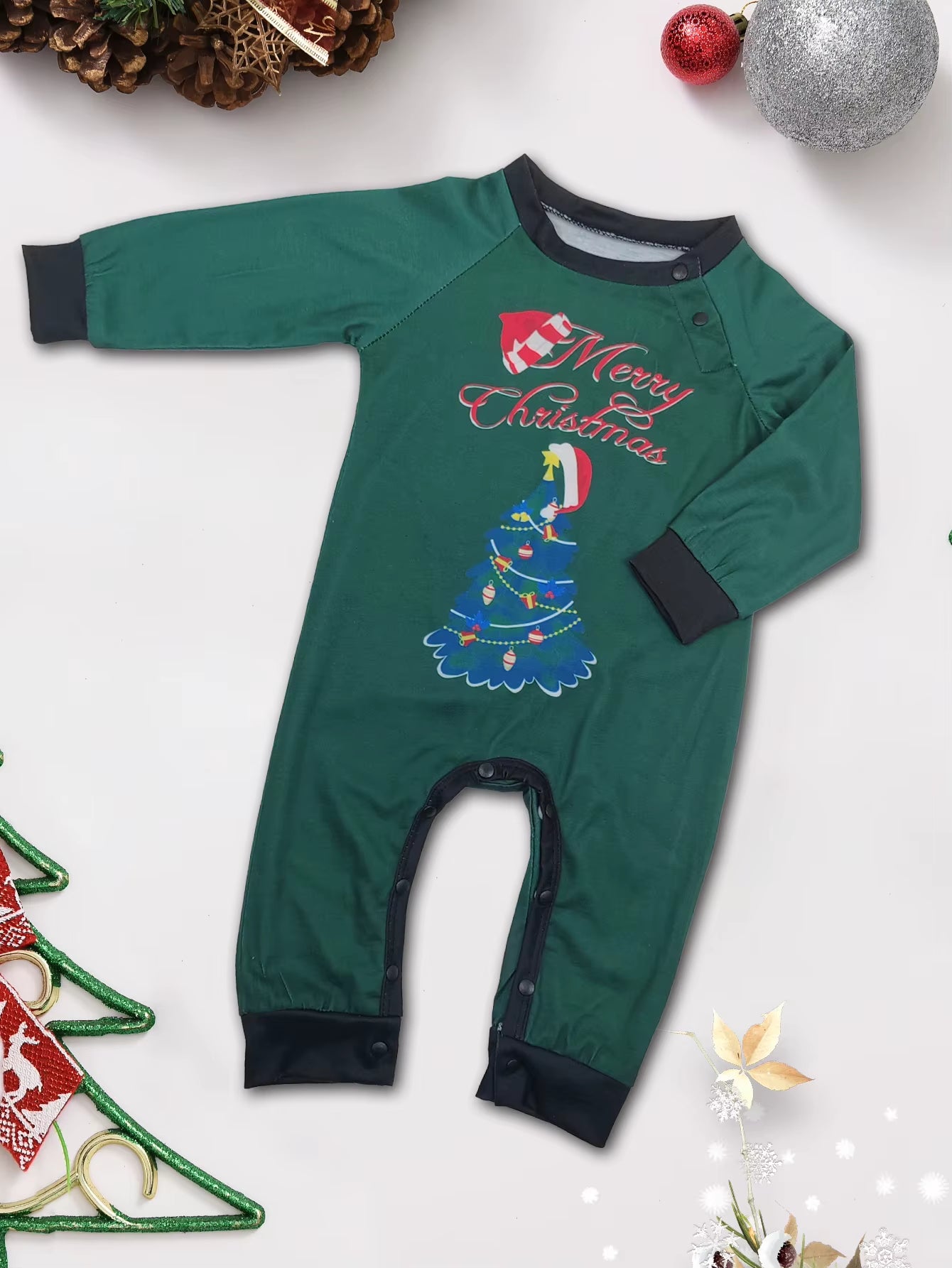 Matching Family Christmas Pajamas Set - Father, Mother, Kids, and Baby Top & Pants for Festive Homewear