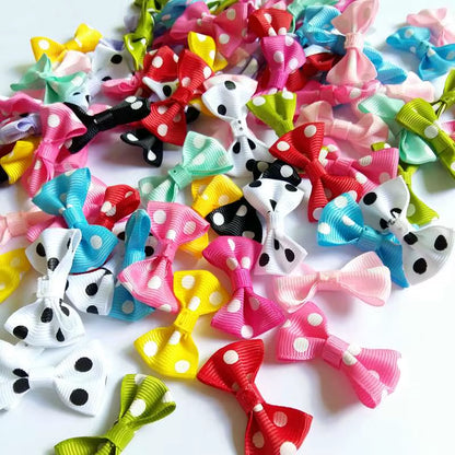 30Pcs Colorful Cartoon DIY Sewing Ribbons & Bow Tie Appliques for Crafting, Weddings, Festivals, and Gift Packaging