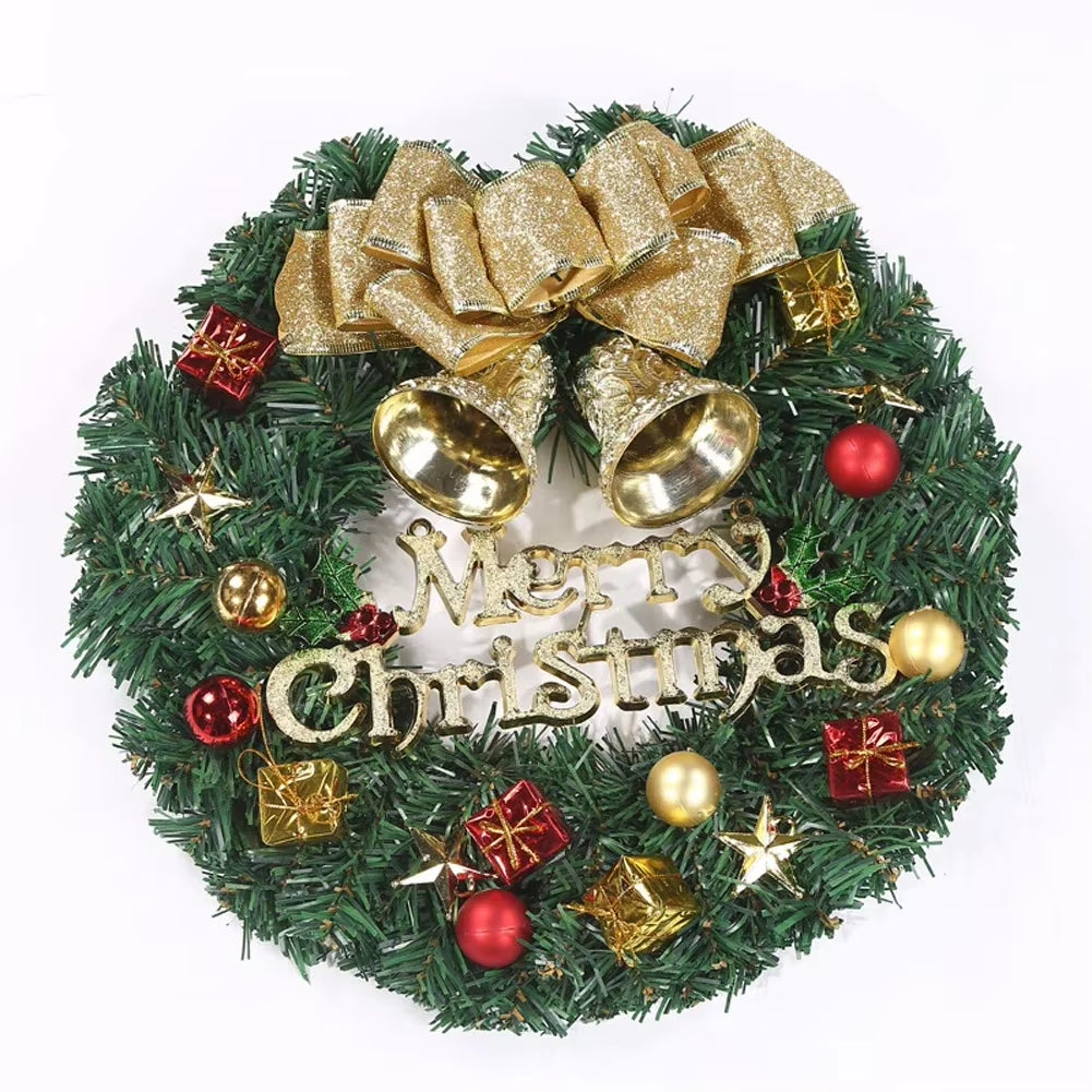 Festive Christmas Wreath for Front Door - Elegant Winter Decor with Flowers and Pine Cones for Holiday Celebrations
