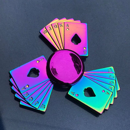 High-Speed Rainbow Metal Fidget Spinner - Colorful Stress Relief Toy for Adults