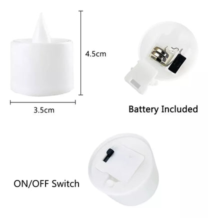 Set of 12 Flameless LED Tea Lights - Warm White Creative Candles for Halloween, Weddings, and Christmas Decor