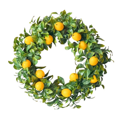 Stunning 45Cm Lemon Artificial Wreath - Perfect for Spring & Summer Decor, Ideal for Farmhouse, Yard, Festivals & Indoor/Outdoor Use