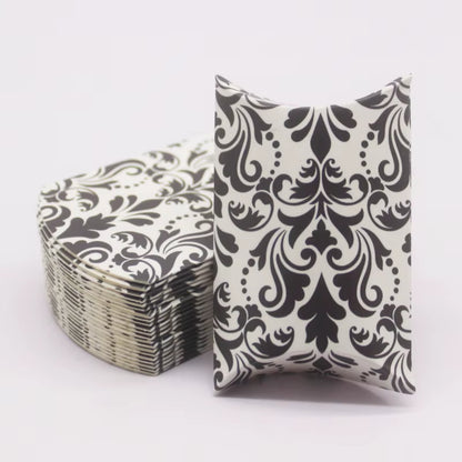 10 Pcs Large DIY Handmade Pillow Boxes with Windows - Elegant White/Leather Gift Packaging for Christmas and Special Occasions