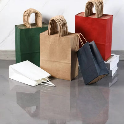 Vibrant Kraft Paper Gift Bags - Perfect for Holidays, Birthdays, Weddings & Parties - Set of 10/30 Pcs