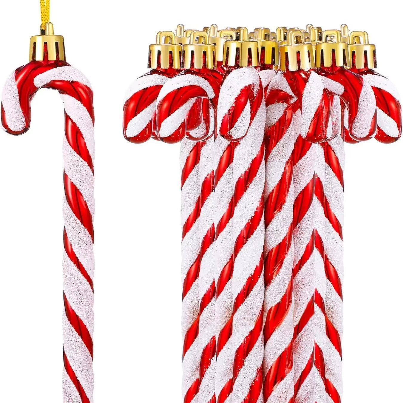 Festive 6-24PCS Christmas Lollipop Candy Cane Ornaments - Perfect for Tree Decorations & Holiday Party Gifts!