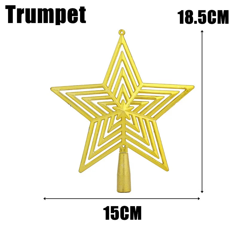 Dazzling Gold Multi-Layered Star Christmas Tree Topper - Shatterproof Holiday Ornament