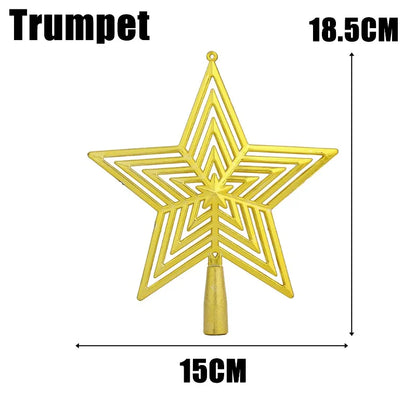 Dazzling Gold Multi-Layered Star Christmas Tree Topper - Shatterproof Holiday Ornament