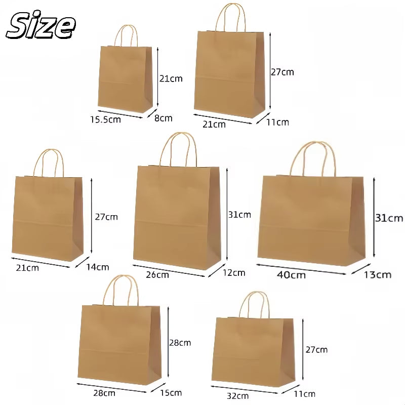 Vibrant Kraft Paper Gift Bags - Perfect for Holidays, Birthdays, Weddings & Parties - Set of 10/30 Pcs
