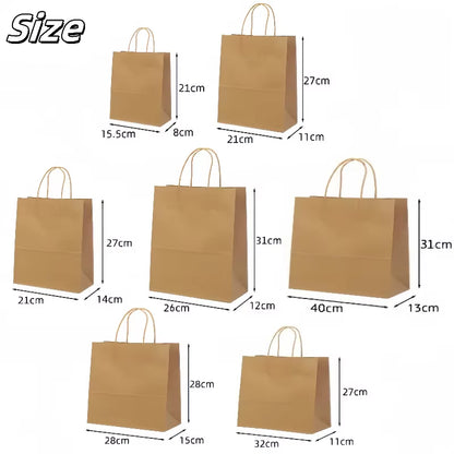 Vibrant Kraft Paper Gift Bags - Perfect for Holidays, Birthdays, Weddings & Parties - Set of 10/30 Pcs