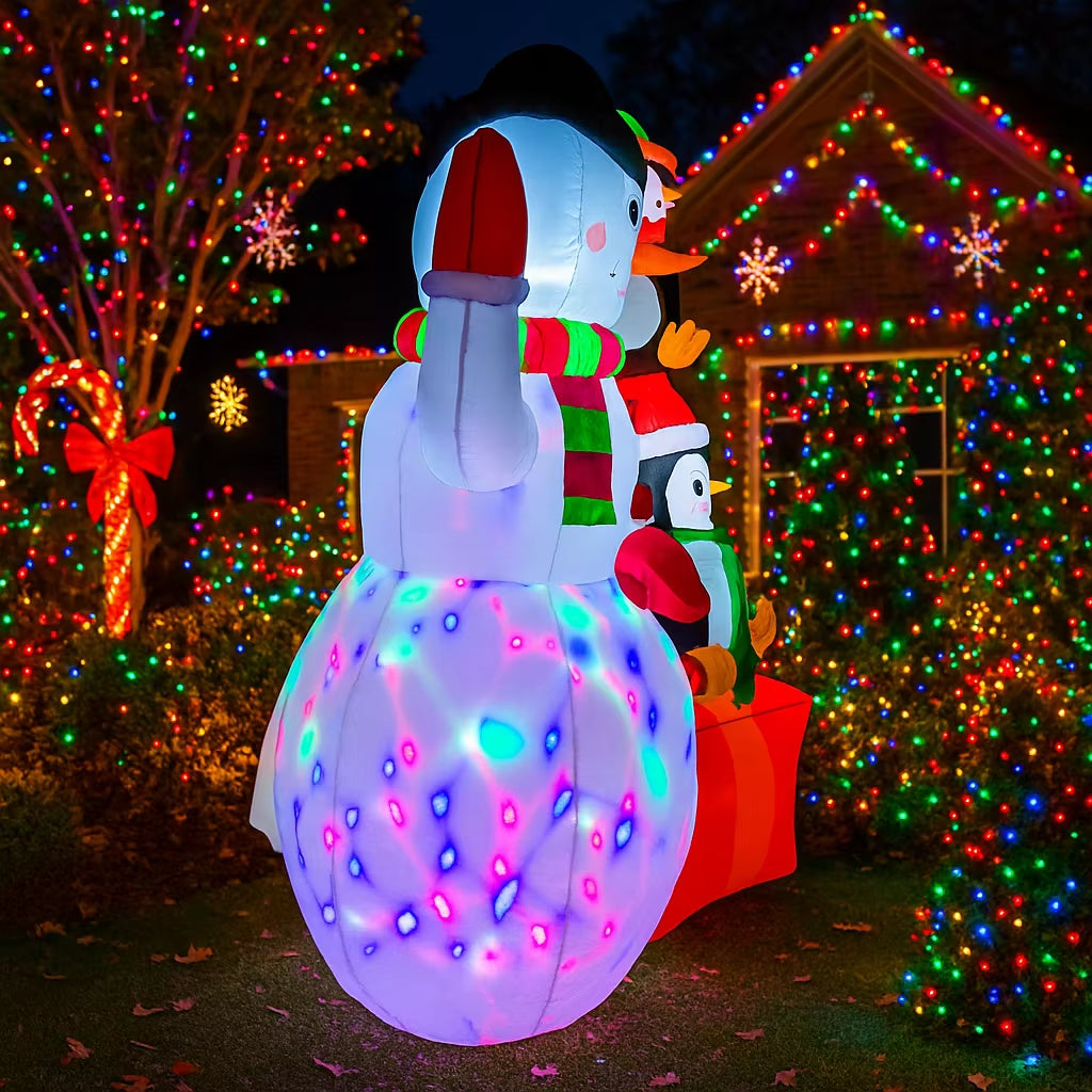 5.9FT Inflatable Snowman Penguins with LED Lights - Perfect Holiday Outdoor Decor for Your Home and Yard Party