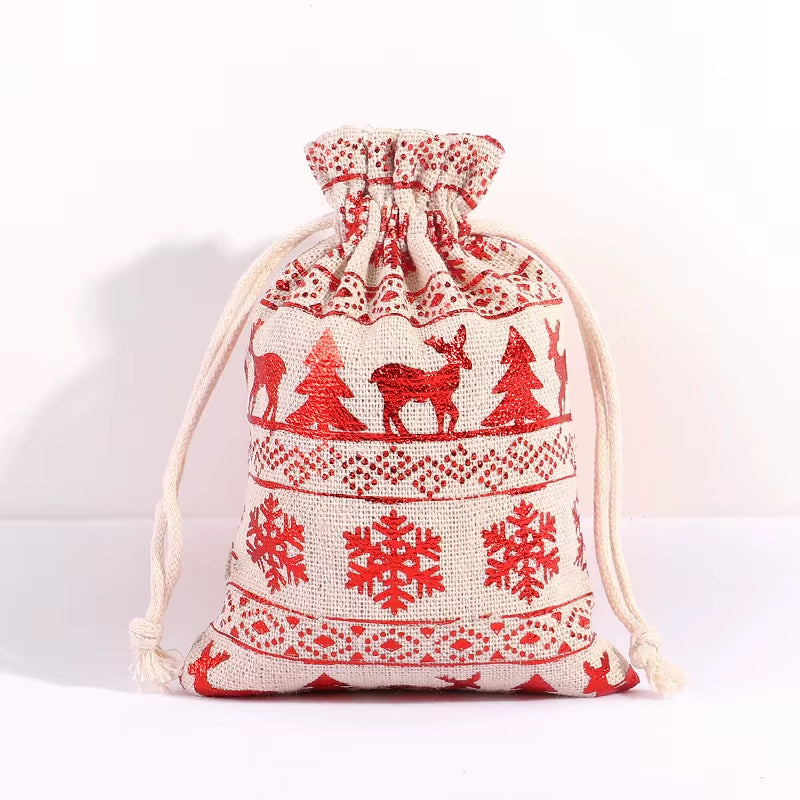 2023 Festive Burlap Drawstring Gift Bags - Perfect for Christmas Treats, Candy, and New Year Celebrations!